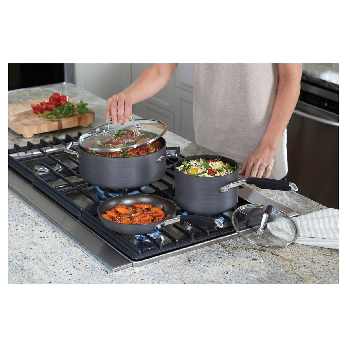 8-Piece Hard Anodized Nonstick Cookware Set J282977