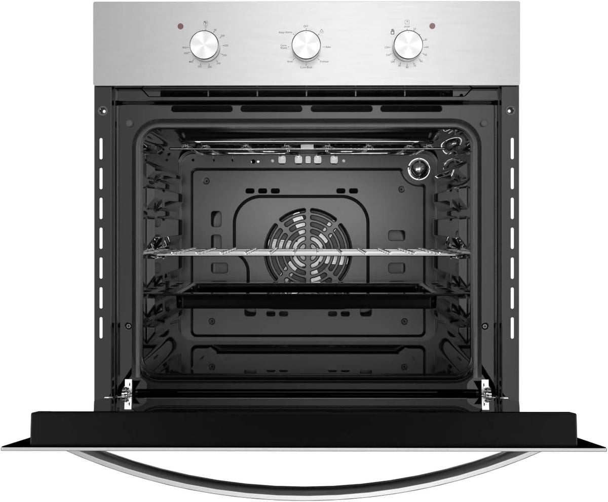 2.3 Cu. Ft. Electric Built-In Single Wall Oven in Black/Silver Tempered Glass C40059