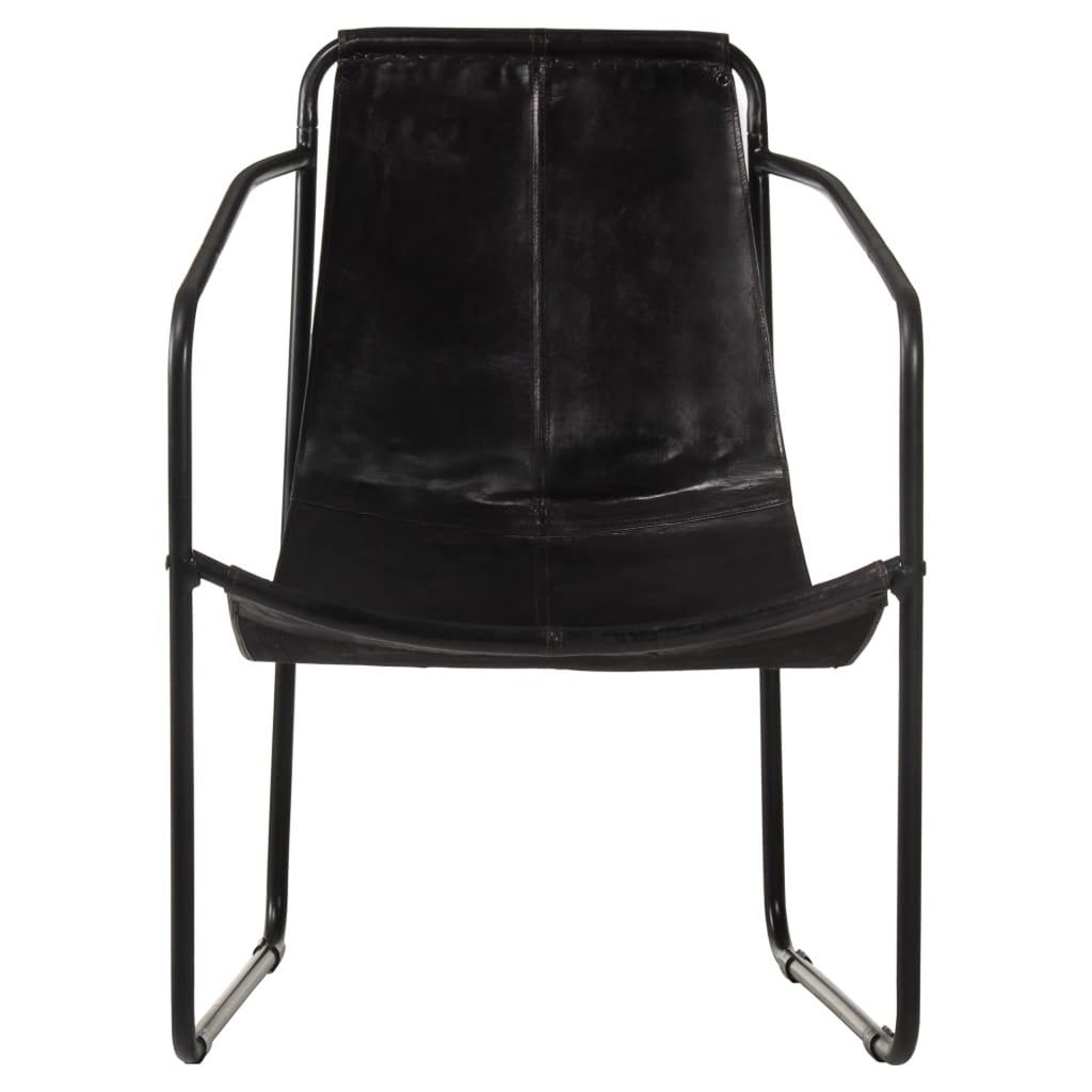 Black Real Leather Armchair K106