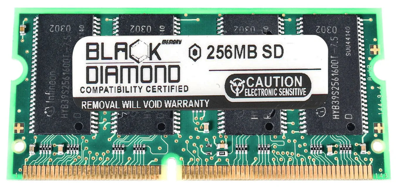 256MB Black Diamond Memory Module SDRAM SO-DIMM 144pin PC100 100MHz D6918