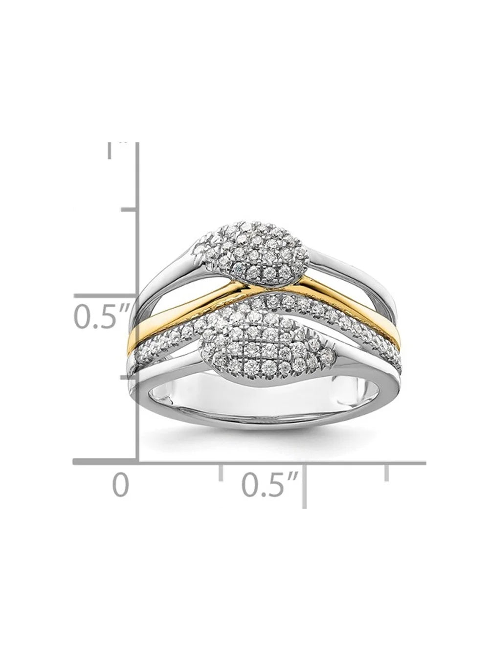 14K White and Yellow Gold Lab-Grown Diamond Ring N10406