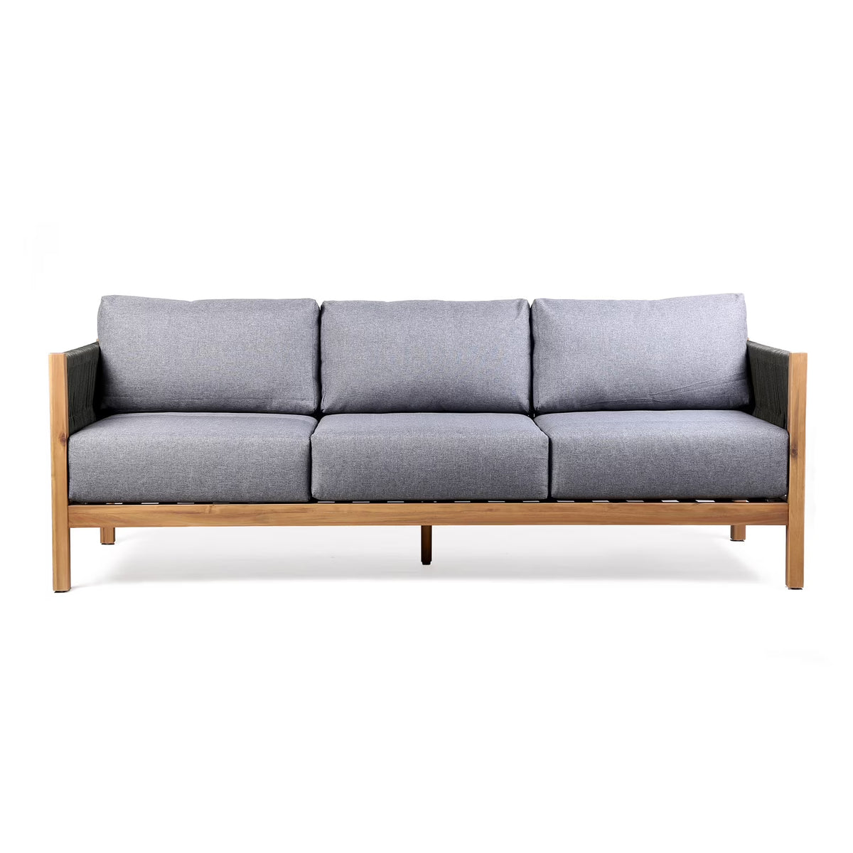 Natural Wood & Fabric Outdoor Patio Sofa P68832