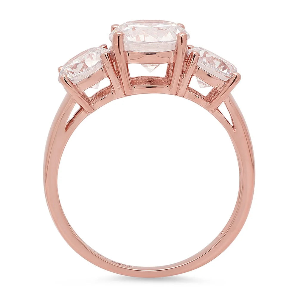 18K Rose Gold Three-Stone Diamond Engagement Ring L784677