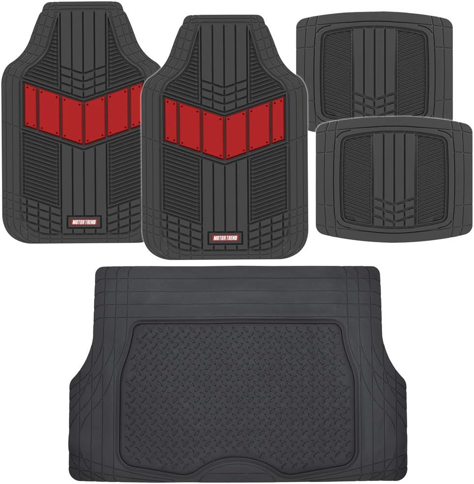 Gray Rubber Auto Floor Mats with Cargo Trunk Liner Q89536