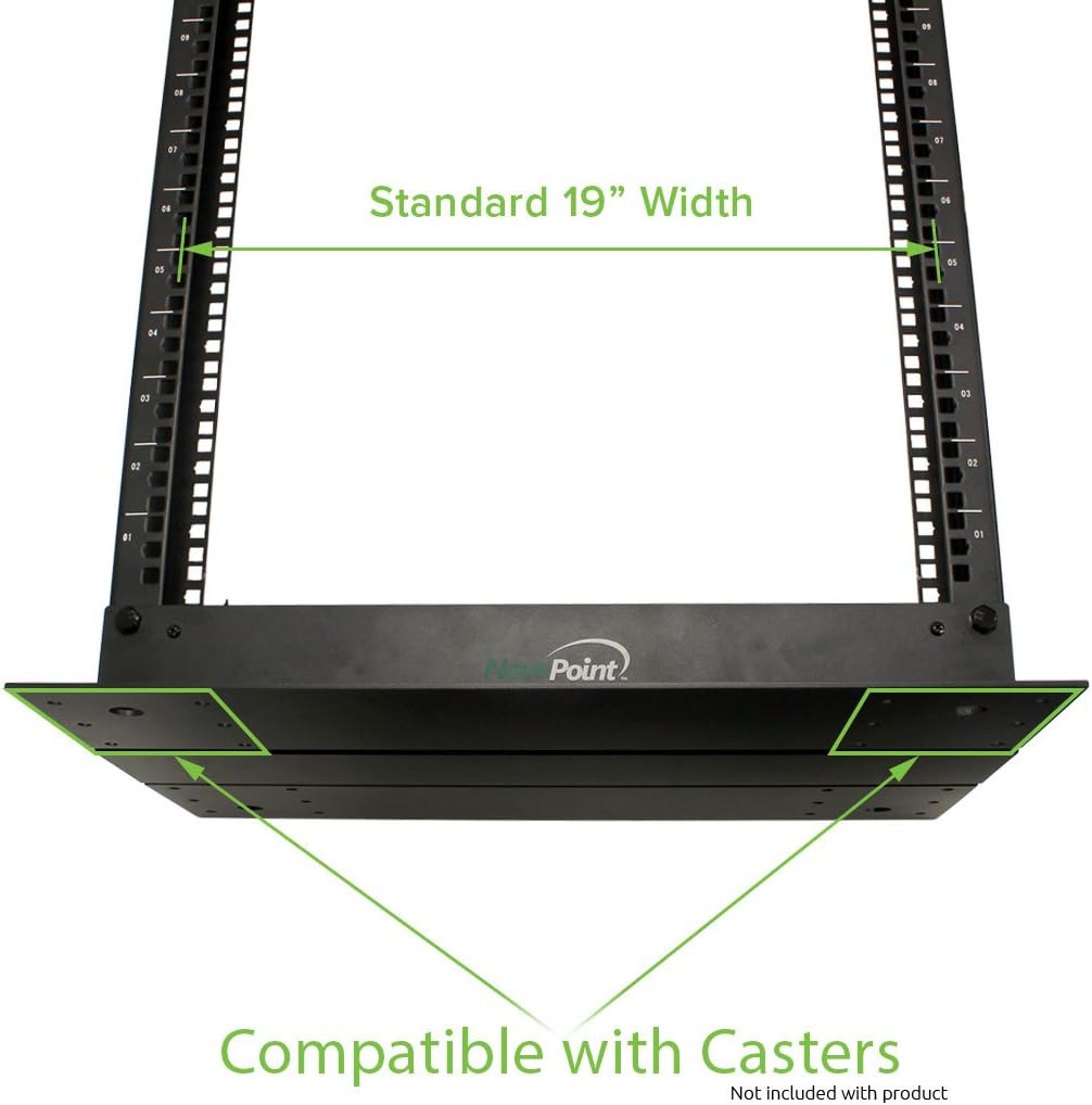 25U 2-Post Open Frame Server Rack Black E554