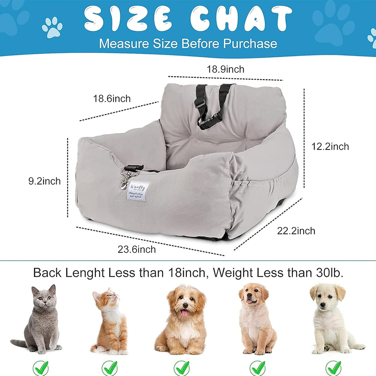 Dog Booster Seat for Small Medium Large Dogs Cats, Pack of 2 I71882