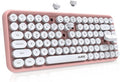 84 Key Bluetooth Retro Round Keycaps Ergonomic Wireless Mini Keyboard P388