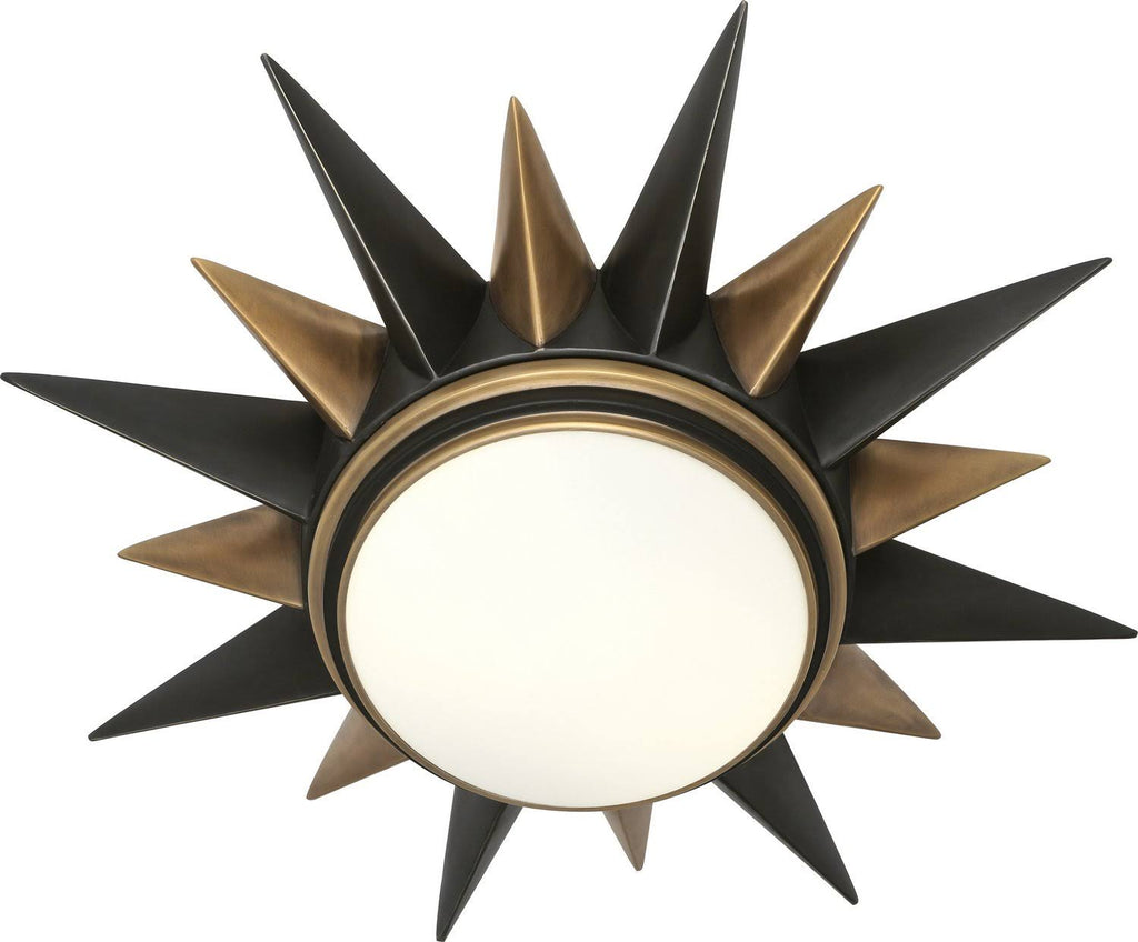 Two Light Flushmount in Deep Patina Bronze with Warm Brass X8420