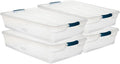 Clear 41 QT Pack of 4 Stackable Plastic Storage Containers with Latching Lids C69420