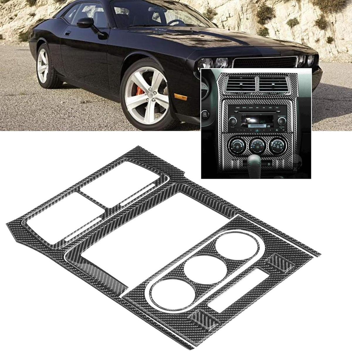 Carbon Fiber AC Control Panel Trim for Dodge Challenger M92145