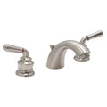 Brushed Nickel 8-Inch Wide Spread Two Handle Mid Arc Lavatory Faucet with Brass Pop-Up Drain U9218