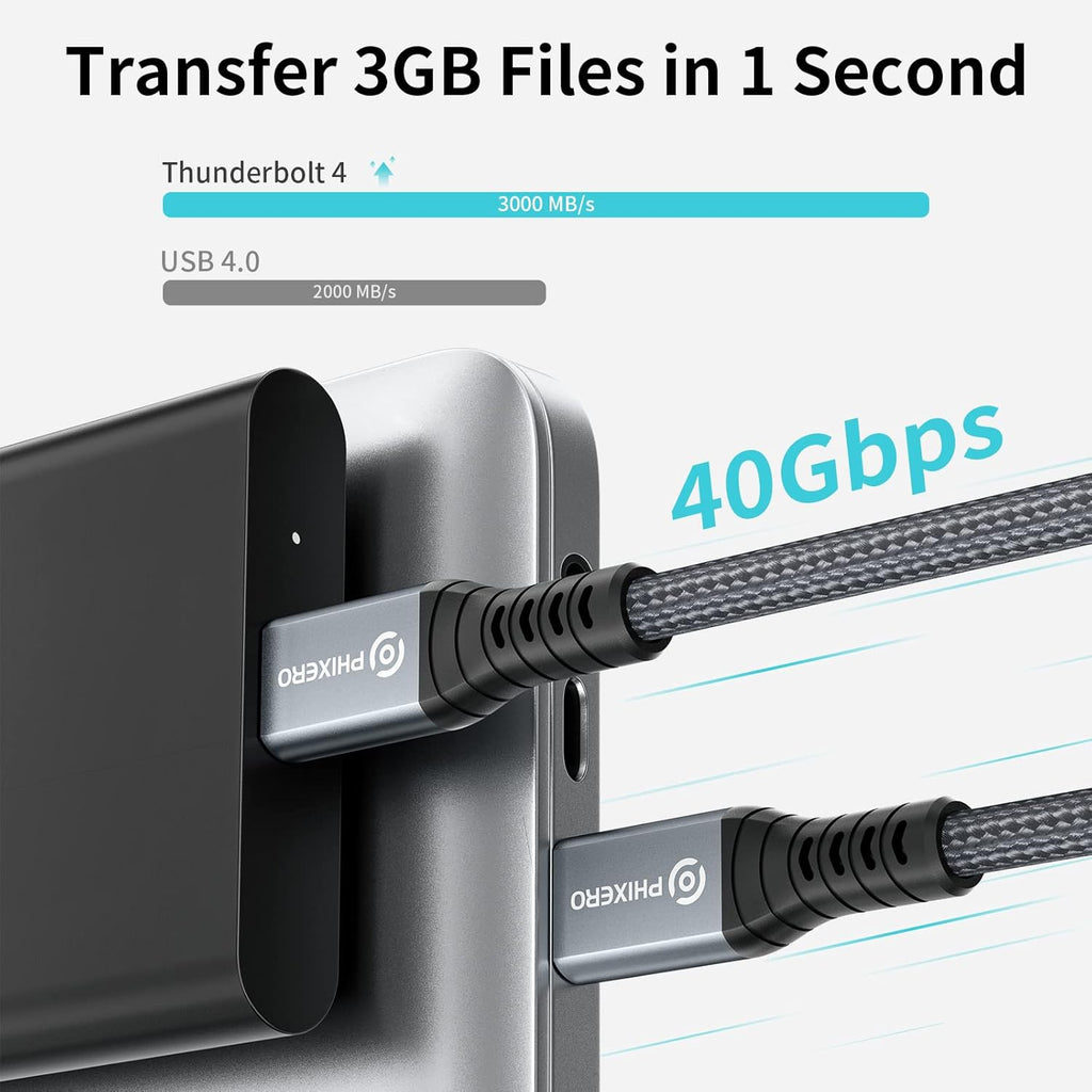 Thunderbolt 4 Full-Featured Cable, 2 Meter (6.6 ft), 40Gbps, 100W, 8K@60Hz, Pack of 2 F8351