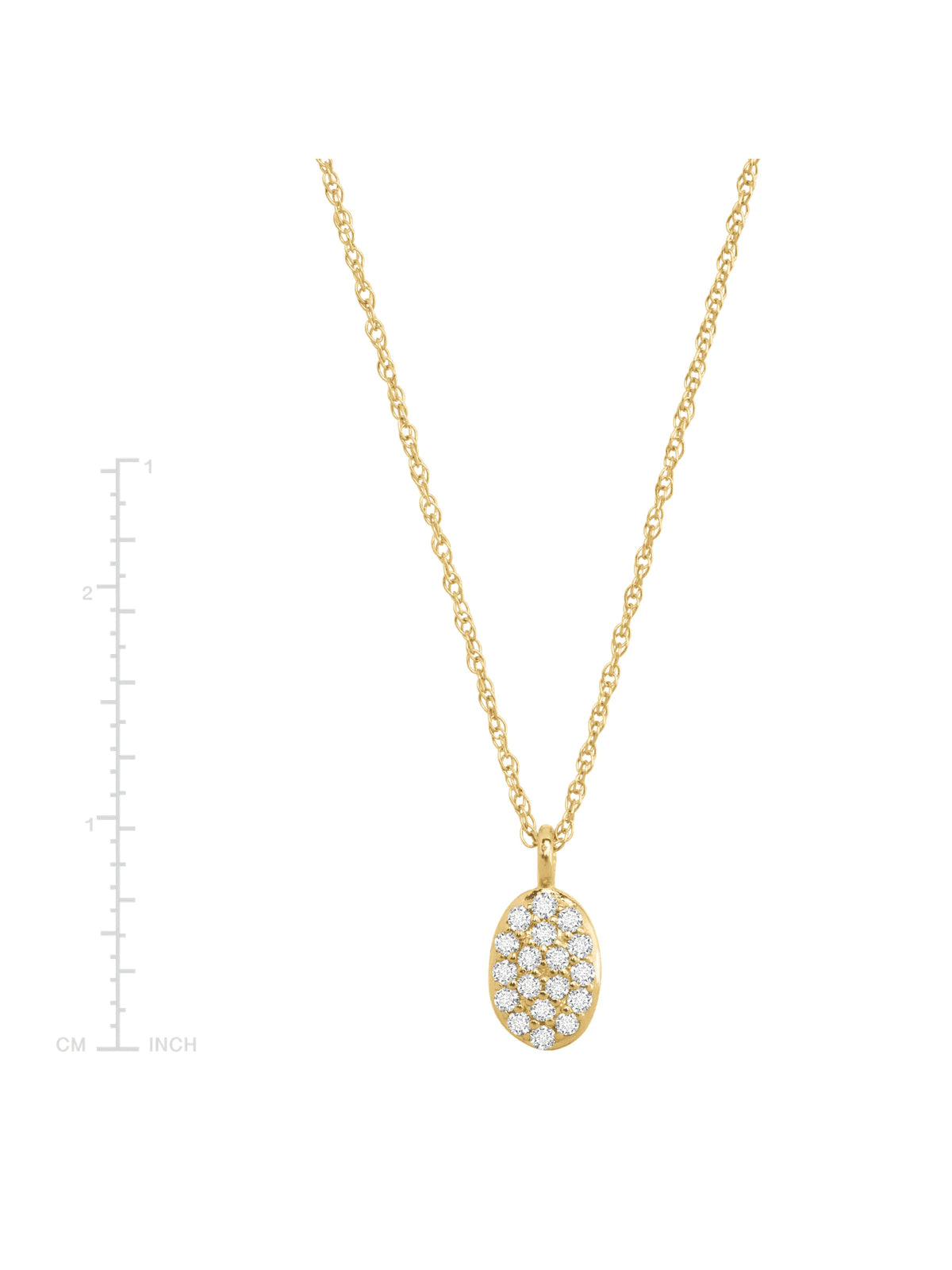1/10 cttw Diamond Petite Oval Pendant Necklace in 10kt Yellow Gold, 18" K316109