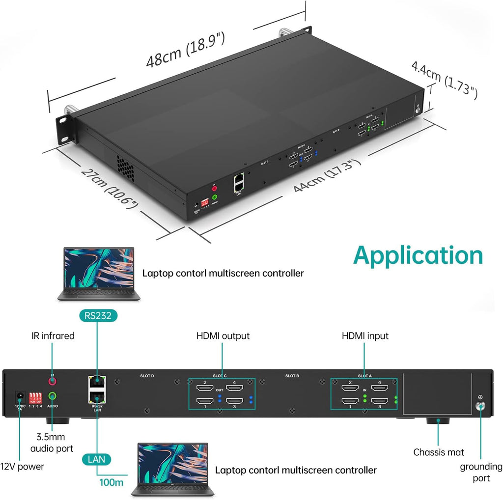 4 Channel Seamless Video Wall Processor, 4 in 4 Out D1045