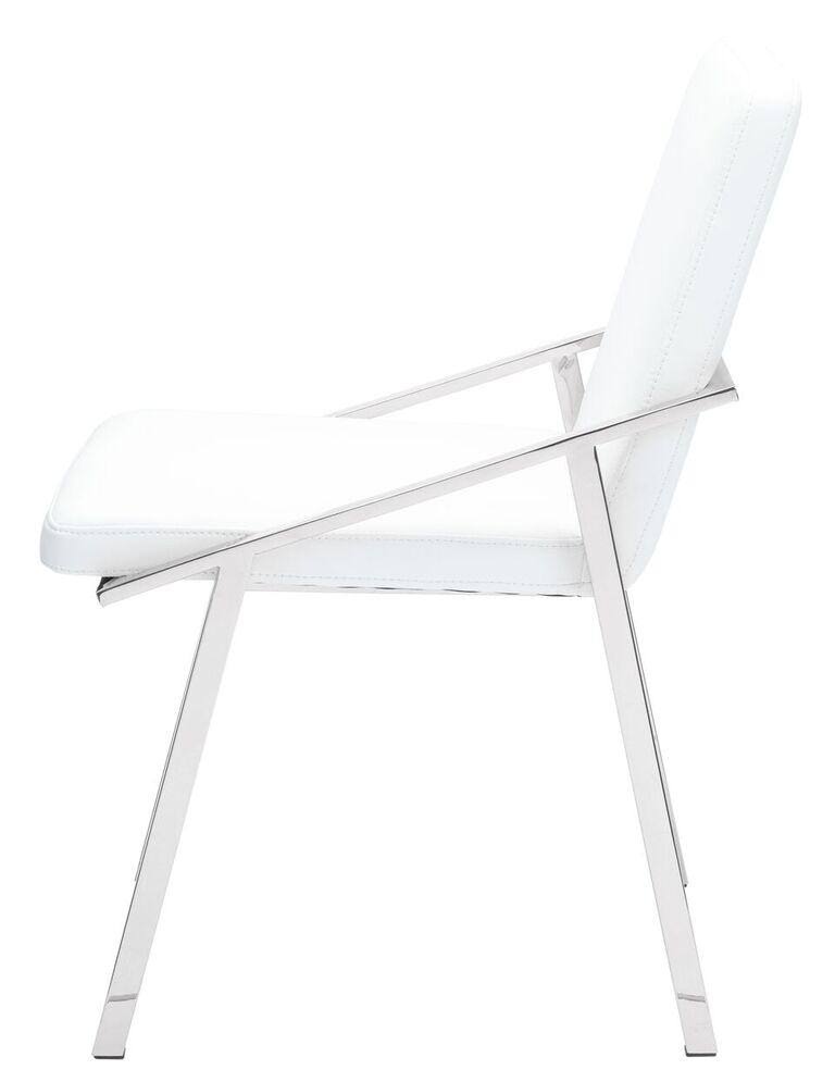 White/Polished Stainless Dining Chair Z55296