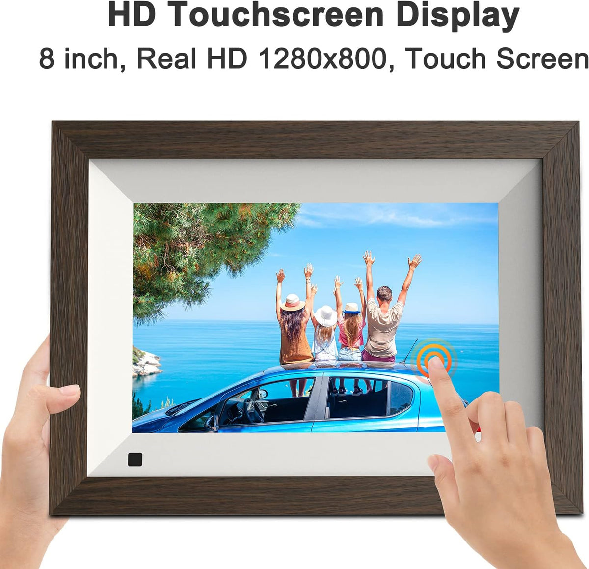 8-inch WiFi Digital Picture Frame Wood 16GB Wall Mountable G786124