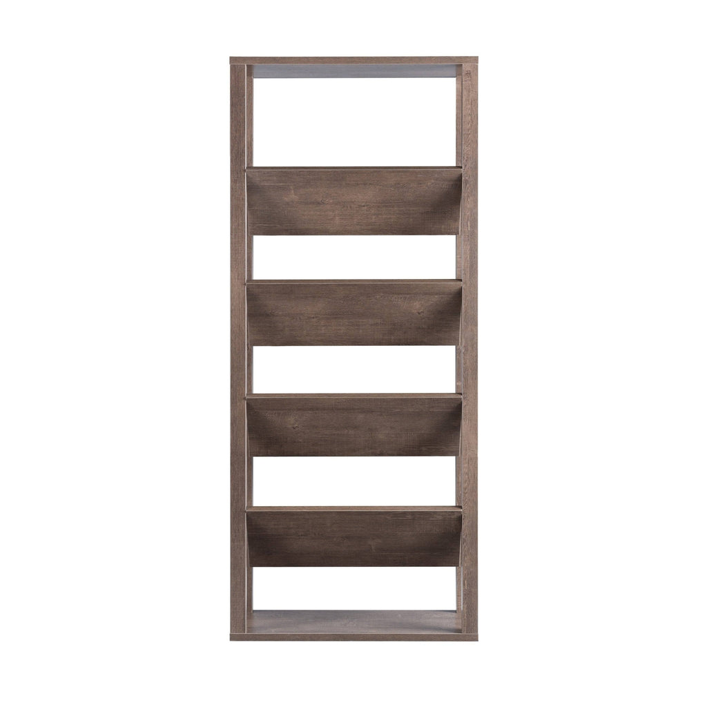 Walnut Oak 5-Shelf Bookcase C405