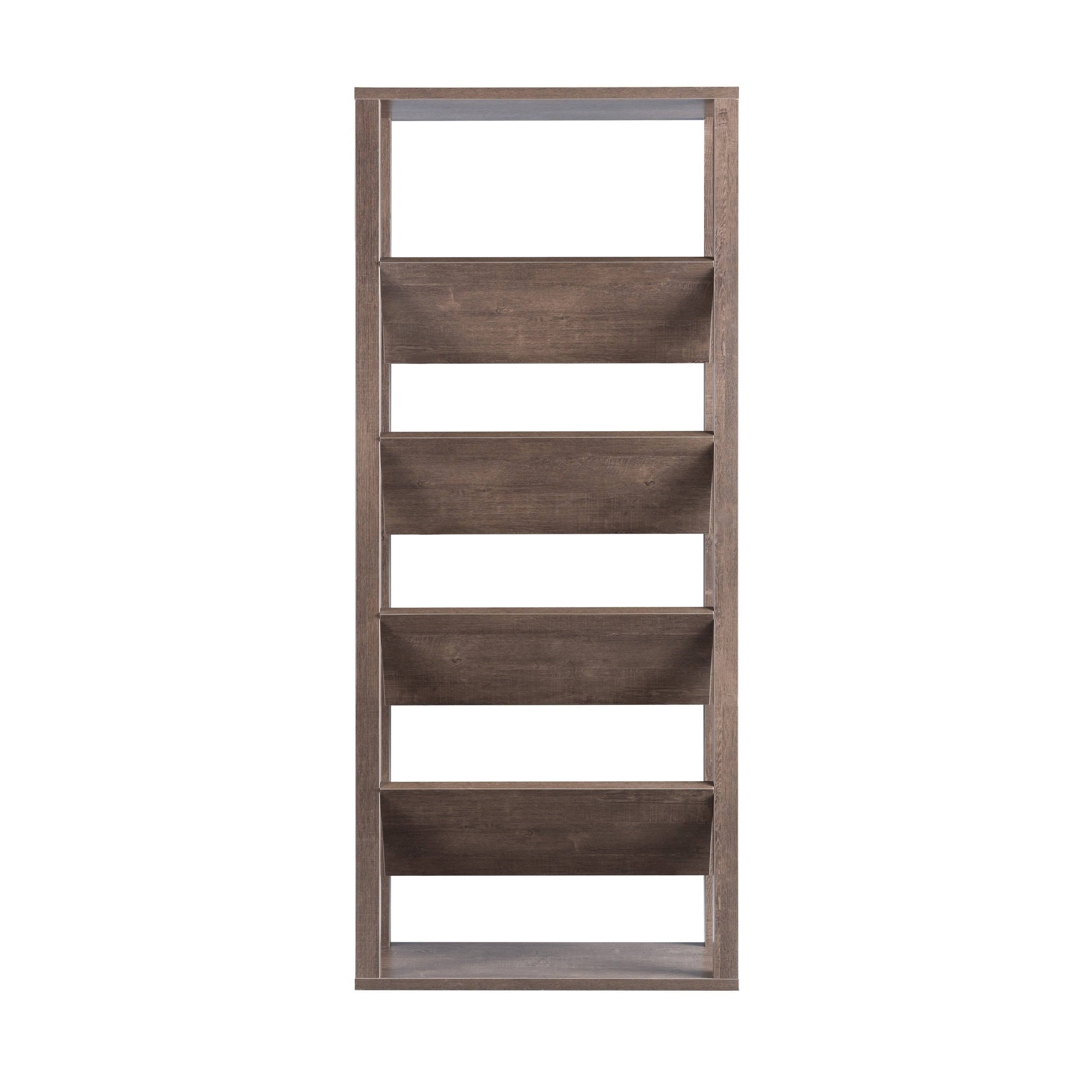 Walnut Oak 5-Shelf Bookcase C405