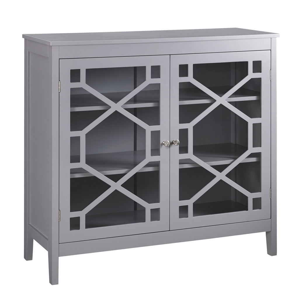 Gray Two Door Wooden Cabinet with Three Storage Compartments C5894