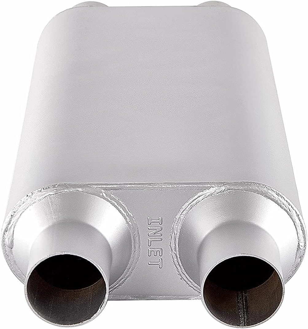 2.25 inch Inlet Outlet Performance Automotive Muffler Exhaust Pack of 2 D246921