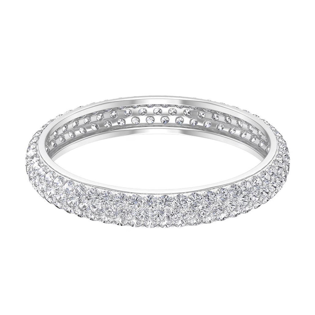 Micro Pave 1.75 CT Moissanite Full Eternity Ring 925 Sterling Silver US 7.00 R723546