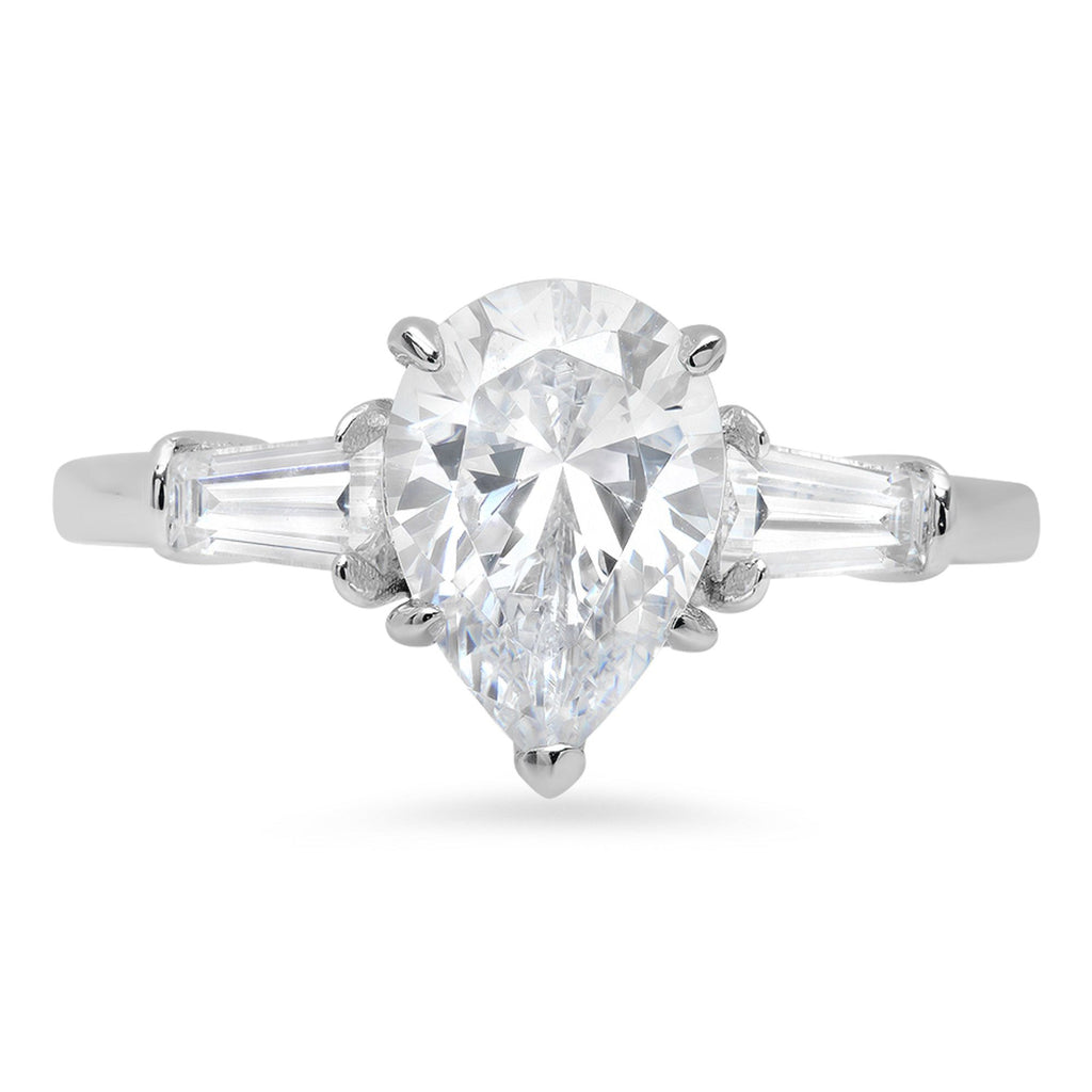 18K White Gold Three-Stone Diamond Engagement Ring D725861