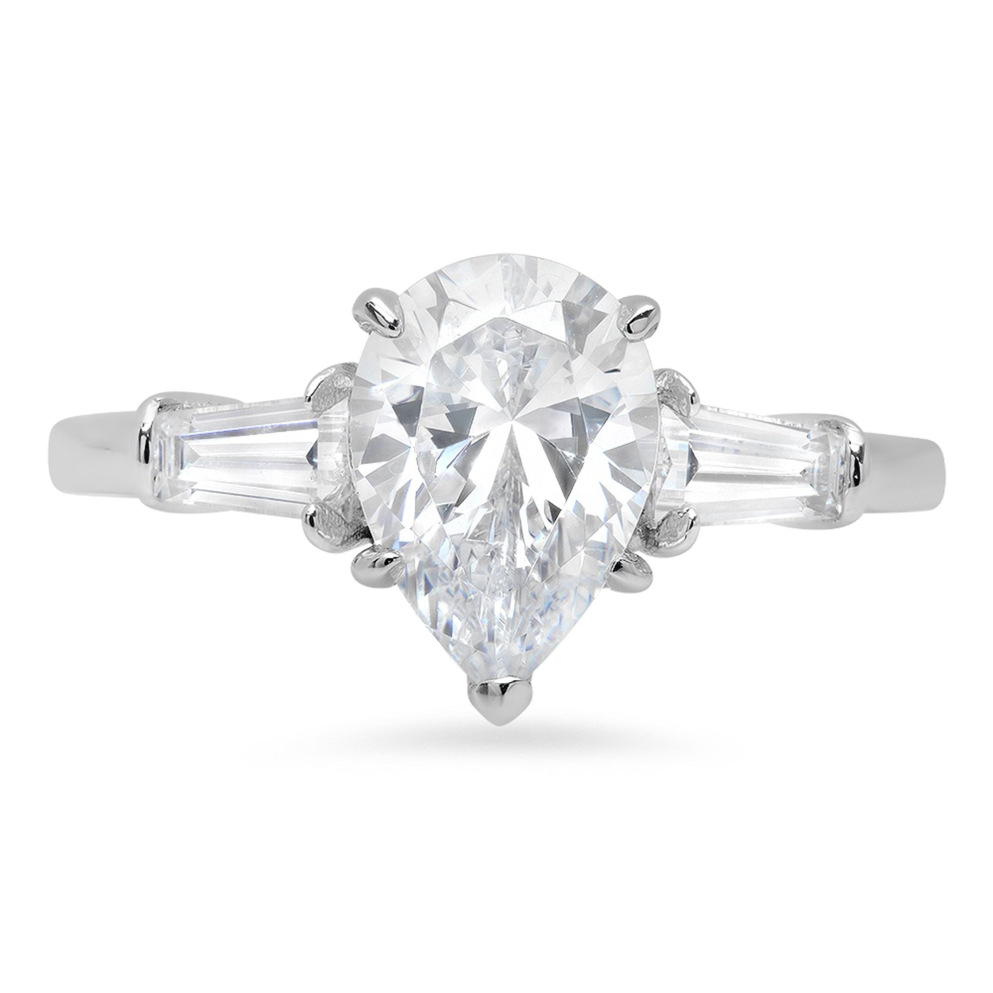 18K White Gold Three-Stone Diamond Engagement Ring D725861