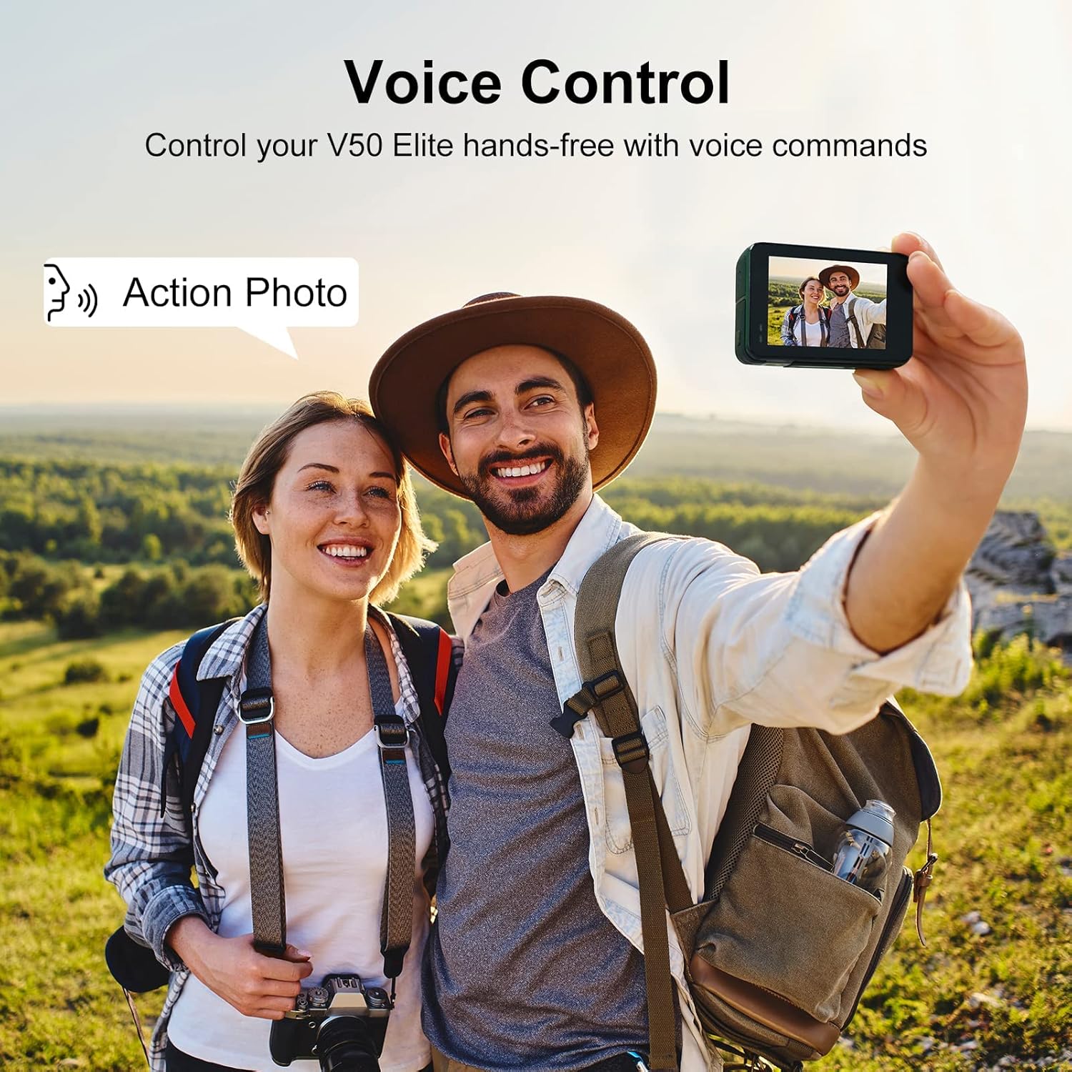 4K60FPS WiFi Action Camera with Dual Touch Screen Display T950650