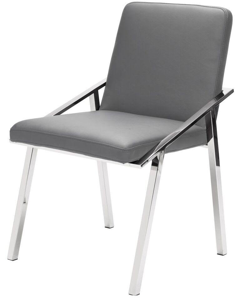White/Polished Stainless Dining Chair Z55296