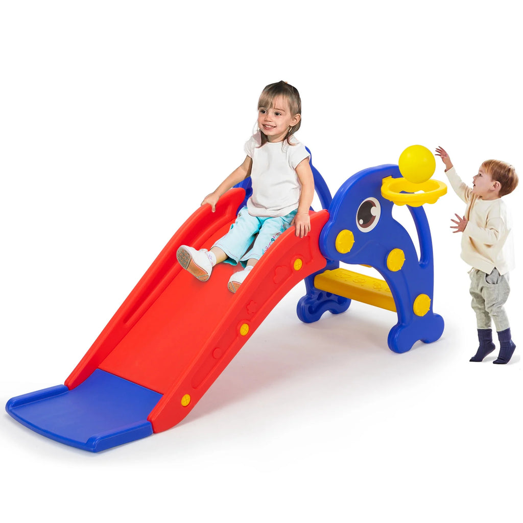 Dolphin Toddler Slide with Basketball Hoop F475923