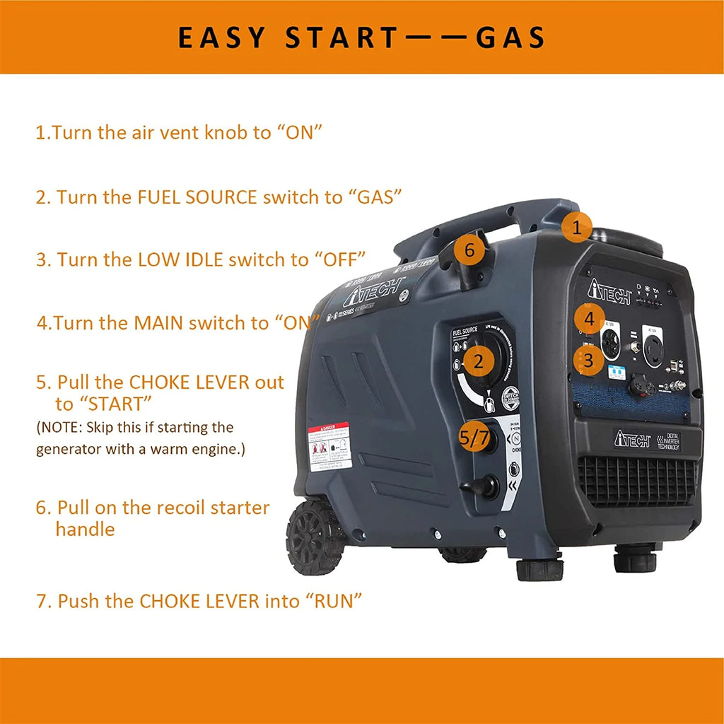 2300-Watt Dual Fuel Portable Inverter Generator O89235
