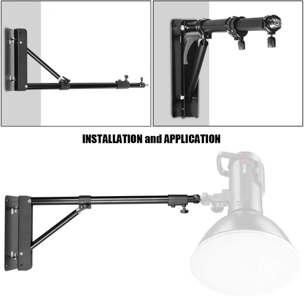 Triangle Wall Mounting Boom Arm Light Stand, Max Length 51.2 inches/130cm K63524