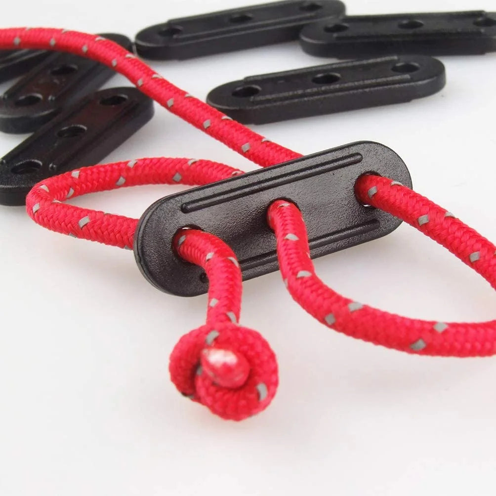 50 Pcs Black Plastic Cord Tensioners Rope Adjuster for Camping Y5608