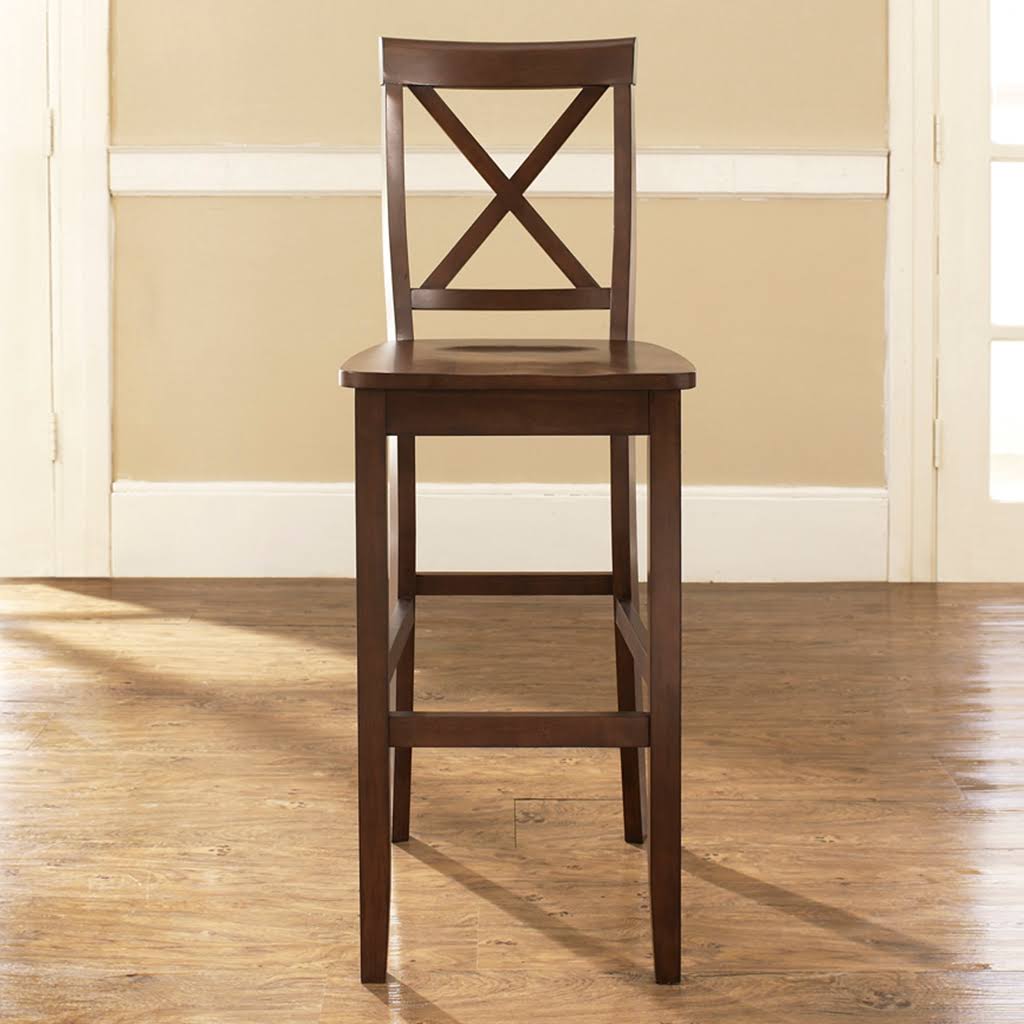 Mahogany X-Back Bar Stool Set of 2 R463695