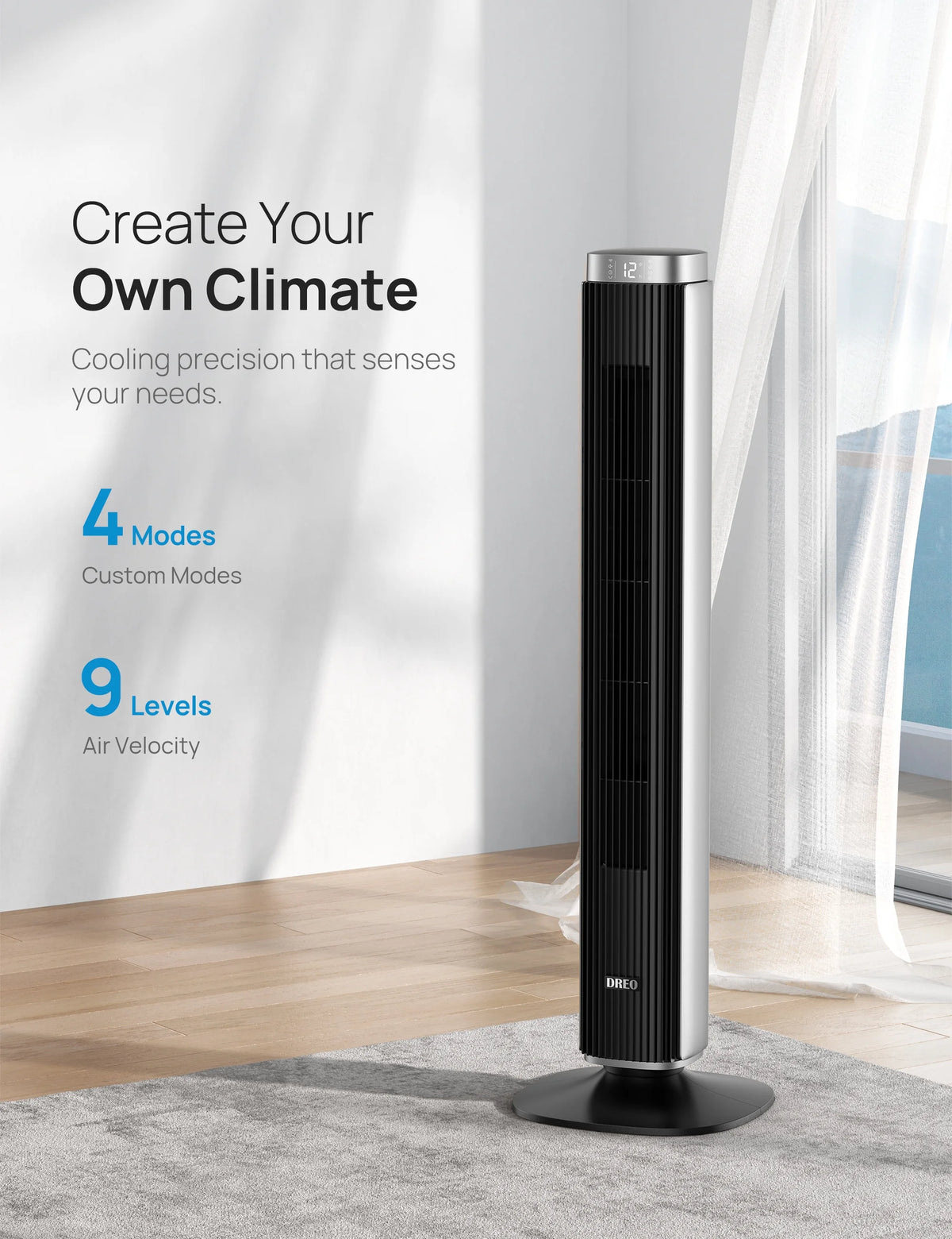 42" Tower Fan with Remote, 25 DB Quiet DC Bladeless Fan B5483