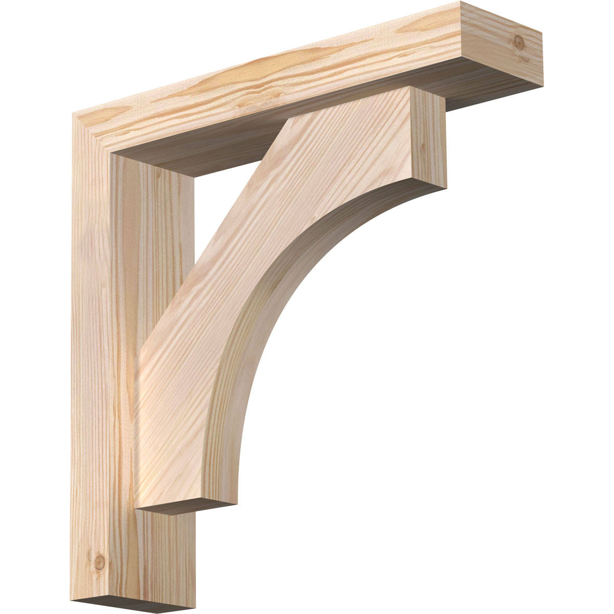 3 1/2x22W x 14x22D x 14x22H Douglas Fir Bracket with Offset Brace S459803
