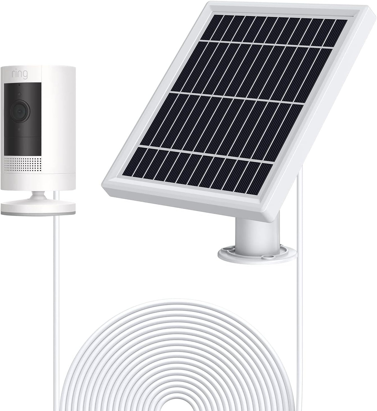 White 5 V 3.5W Solar Panel with Wall Mount and 12ft Power Cable G9553
