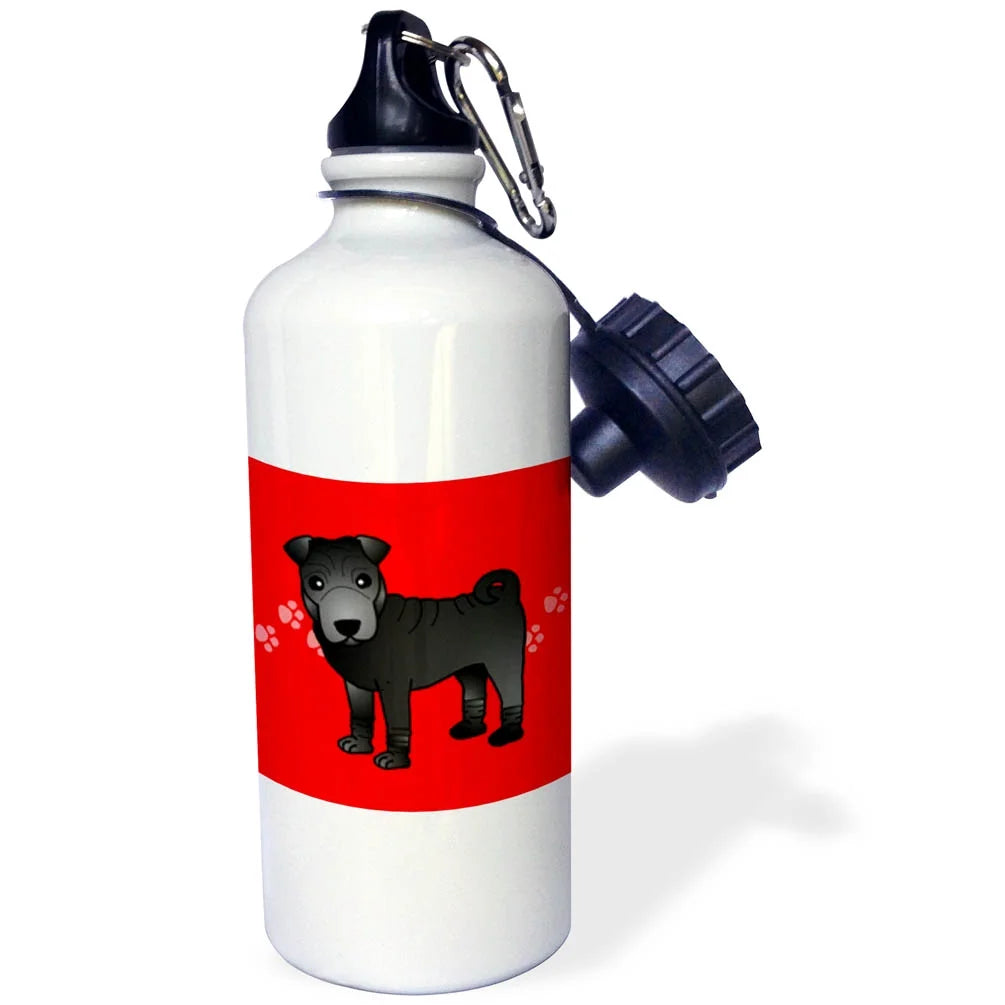 Black Paw Prints 21 oz Sports Water Bottle N448