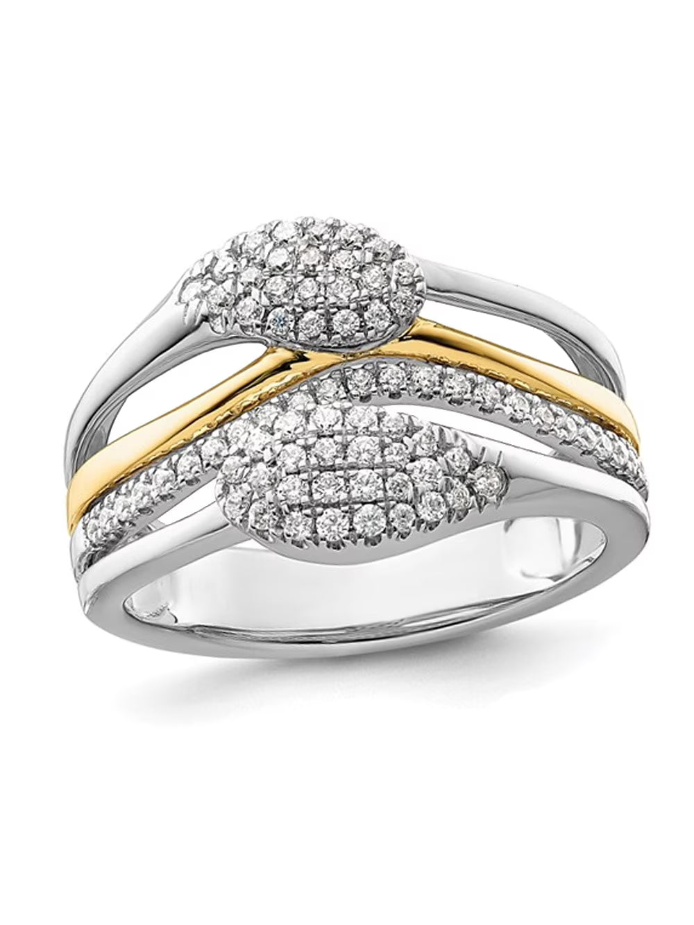 14K White and Yellow Gold Lab-Grown Diamond Ring N10406