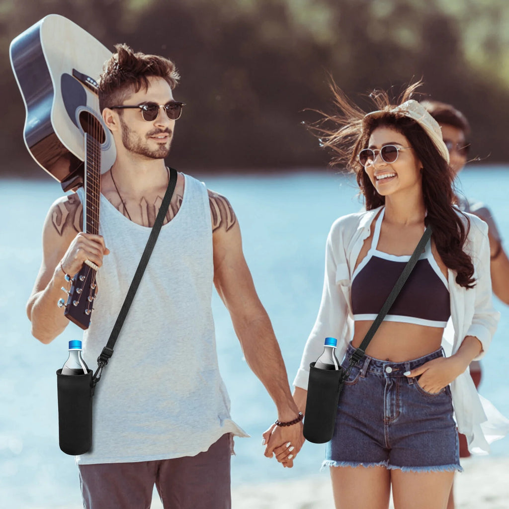 2Pcs Insulated Water Bottle Bags with Adjustable Shoulder Strap D268944