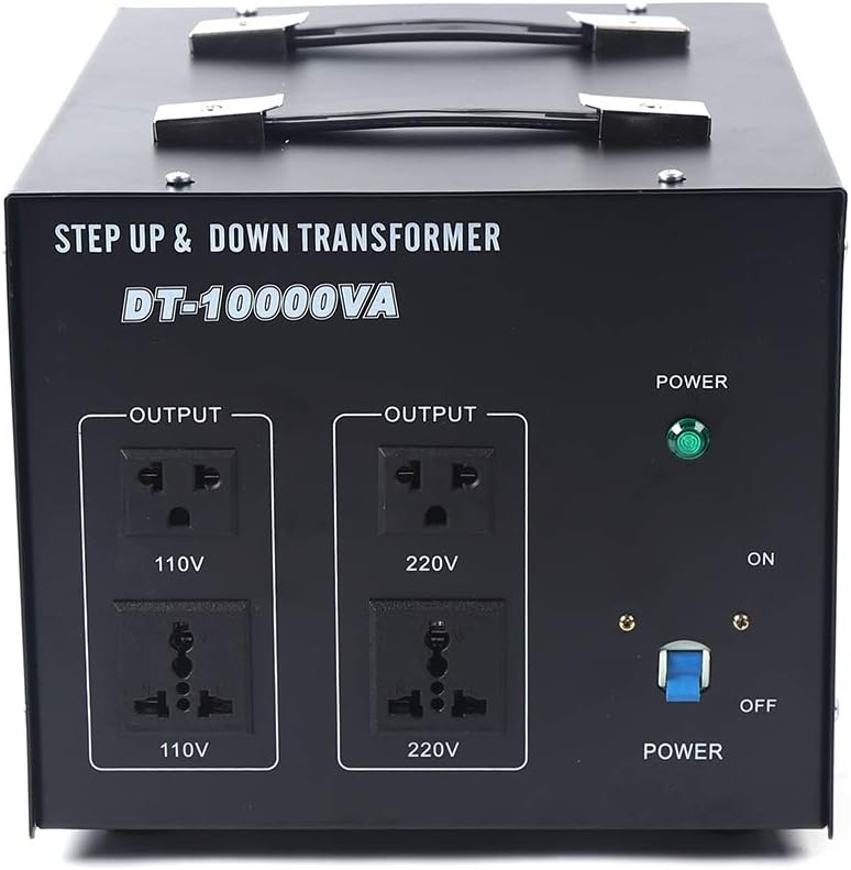 10000W Voltage Converter Transformer Step Up/Down 110V/220V Heavy Duty Power Converter with 2 US Outlets, 2 Universal Outlets, Circuit Breaker S247