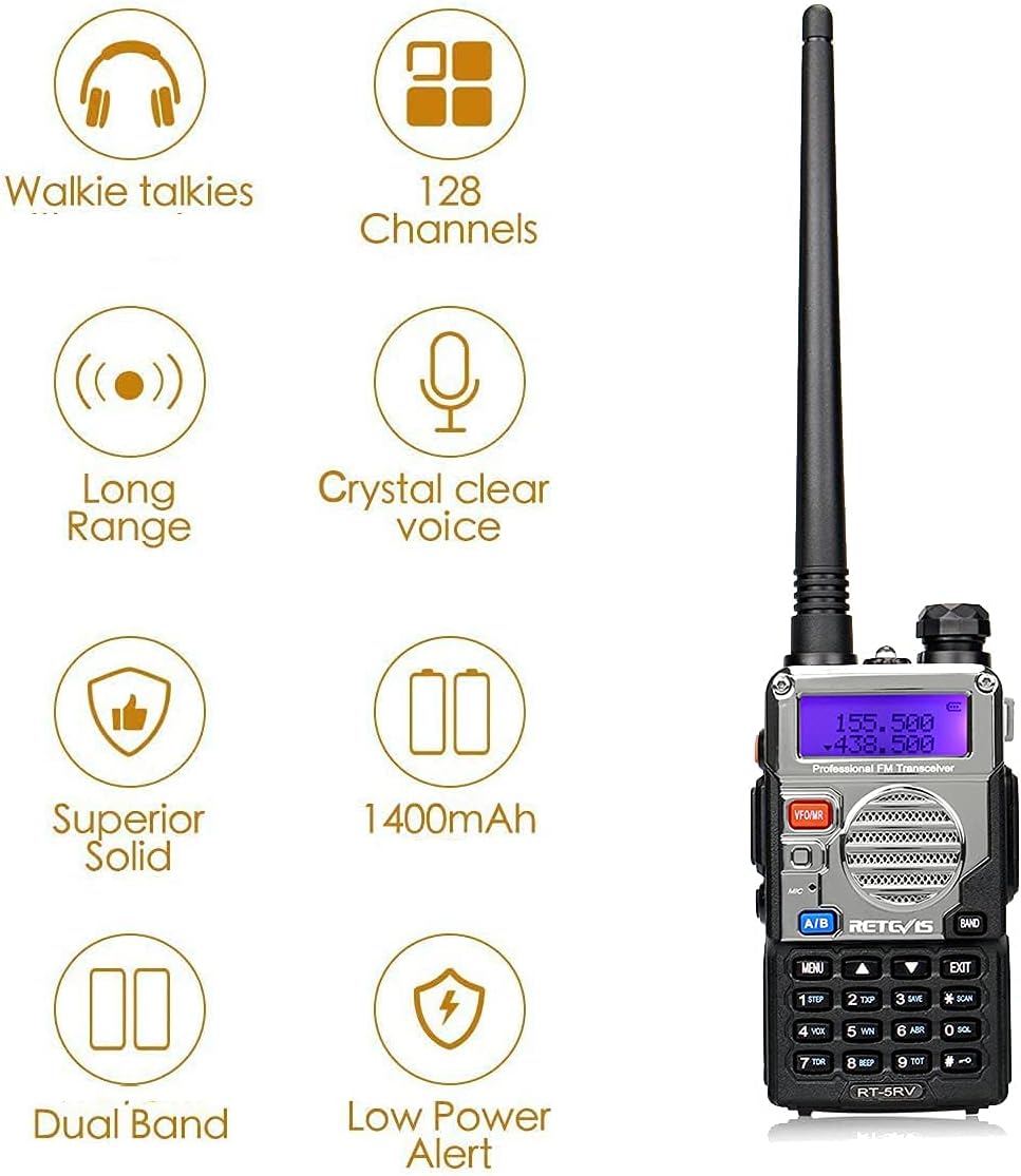 6 Pack Dual Band Rechargeable Walkie Talkies with 6-Way Charging Station M908