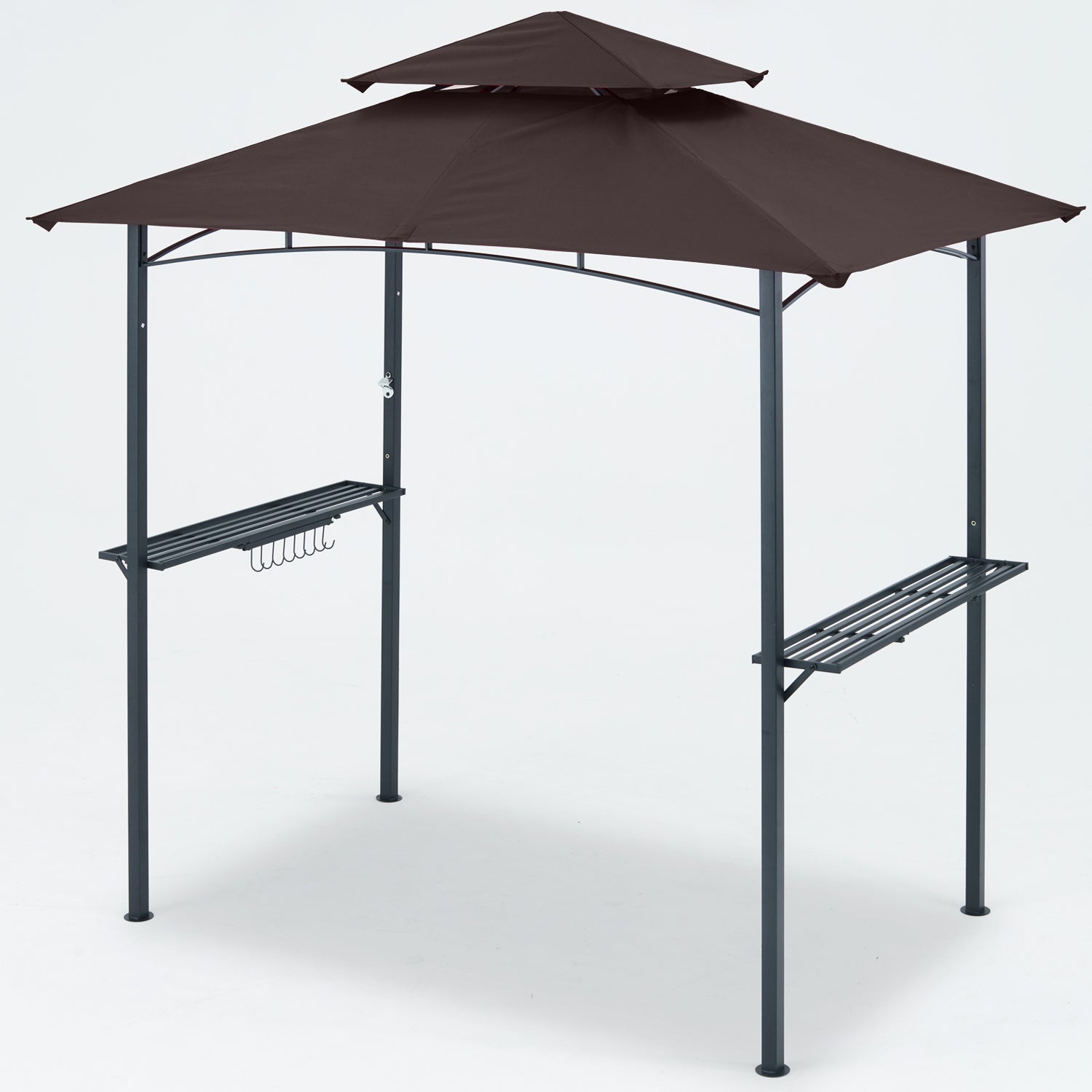 Brown Outdoor BBQ Grill Gazebo with LED Light O424592