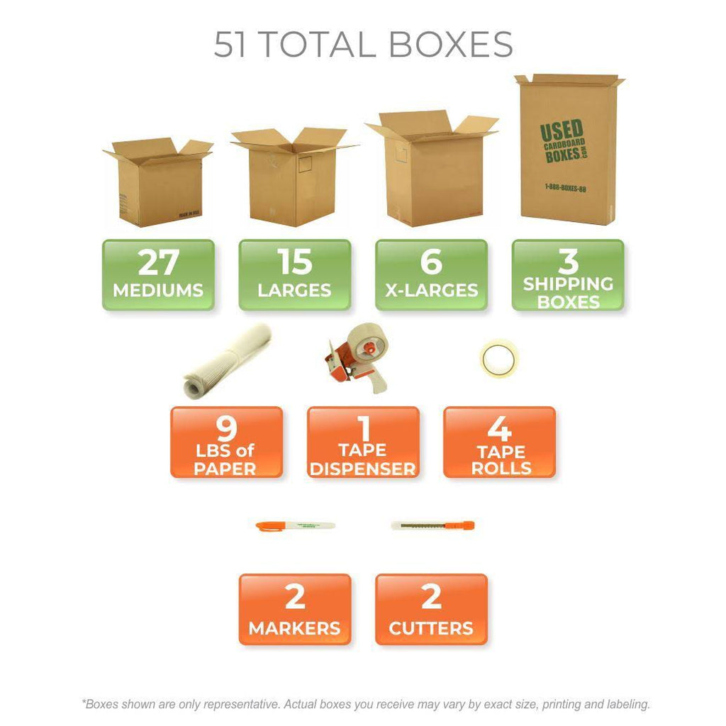 2 Bedroom Moving Kit - 48 Total Boxes F88611