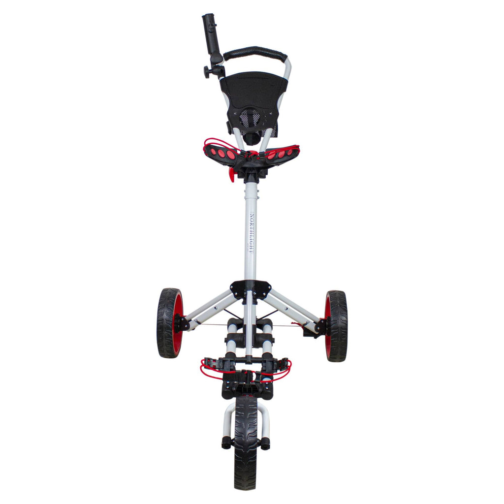 48x22 White and Red 3 Wheel Golf Push Cart J701877