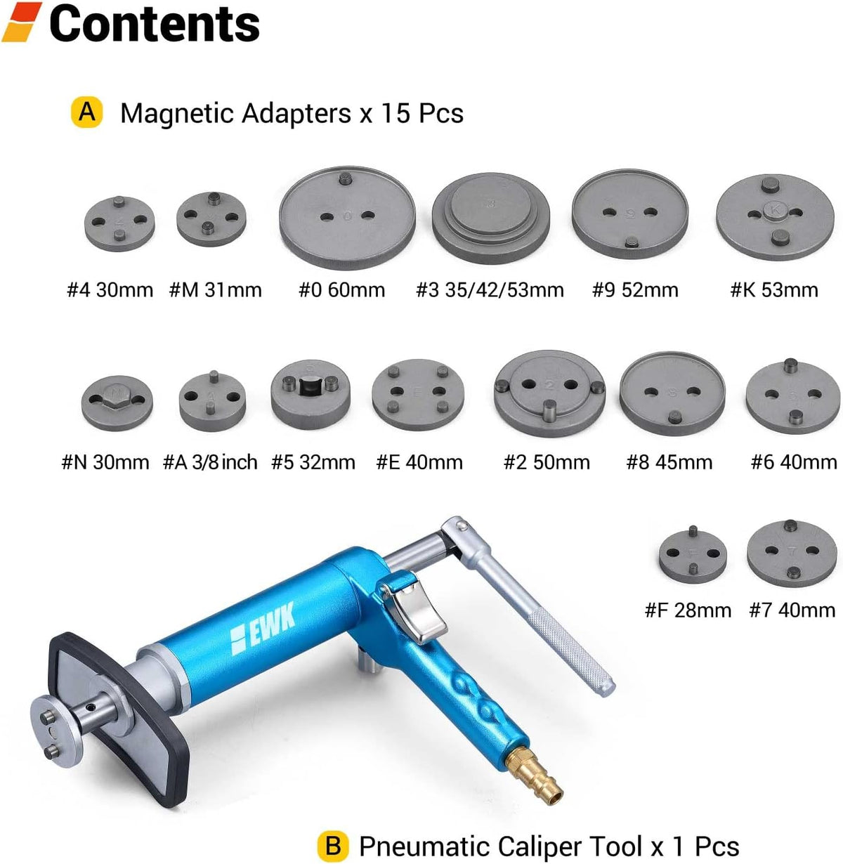 16 Pcs Pneumatic Brake Caliper Compression Tool R477457
