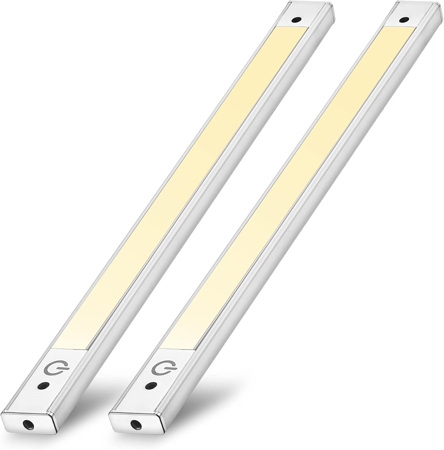 2-Pack 24 inch Under Cabinet LED Light Motion Sensor Plug in Hardwired Warm White B7179
