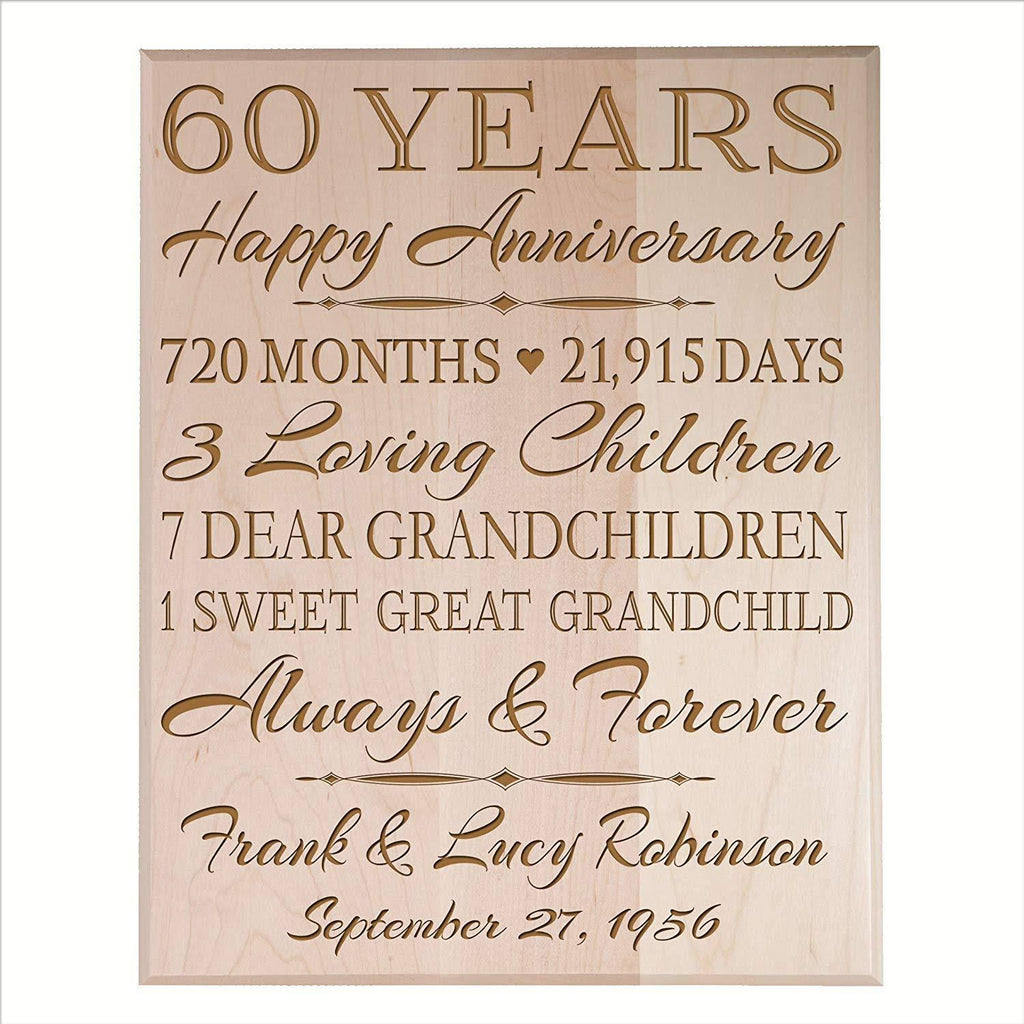 60th Anniversary Wall Plaque Black Veneer Wood A613775