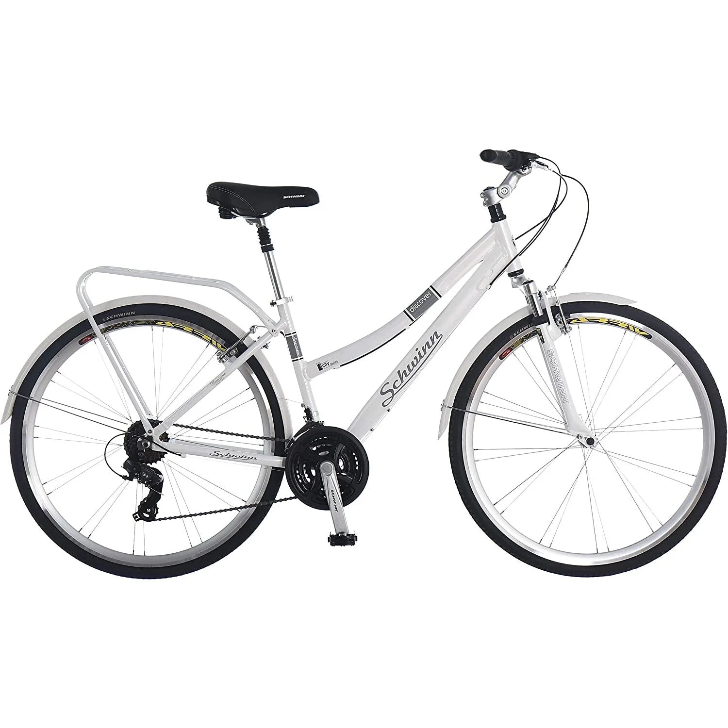 White 700c Women's Hybrid Bicycle E90138