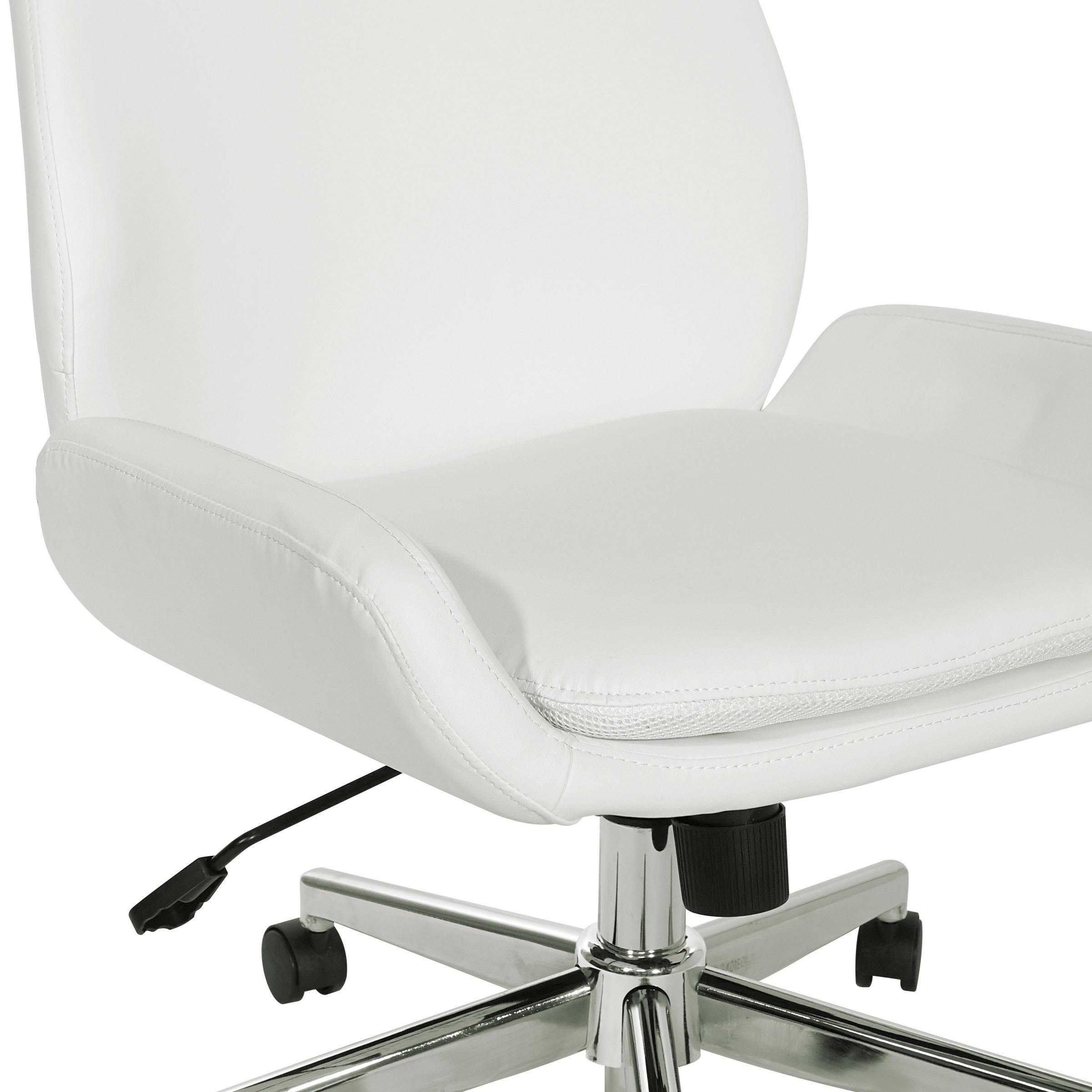 White Faux Leather Chair with Chrome Finish Base E9333